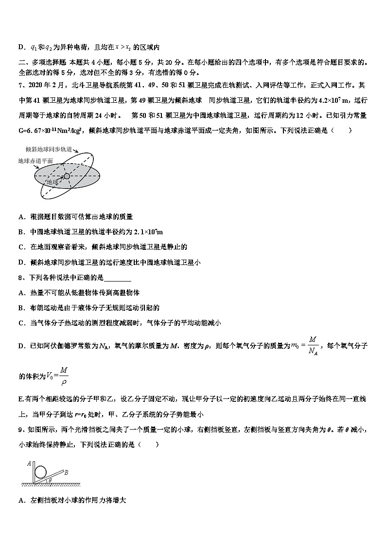 2022-2023学年安徽省滁州市定远县民族中学下学期高三4月月考物理试题第3页