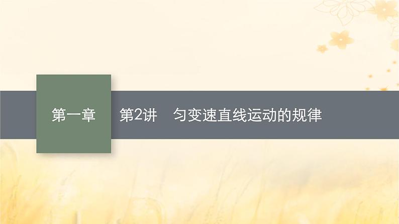 适用于新教材2024版高考物理一轮总复习第1章运动的描述匀变速直线运动的研究第2讲匀变速直线运动的规律课件第1页