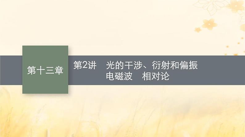 适用于新教材2024版高考物理一轮总复习第13章光学电磁波相对论第2讲光的干涉衍射和偏振电磁波相对论课件第1页