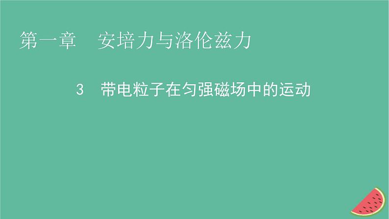 2023年新教材高中物理第1章安培力与洛伦兹力3带电粒子在匀强磁场中的运动课件新人教版选择性必修第二册第1页