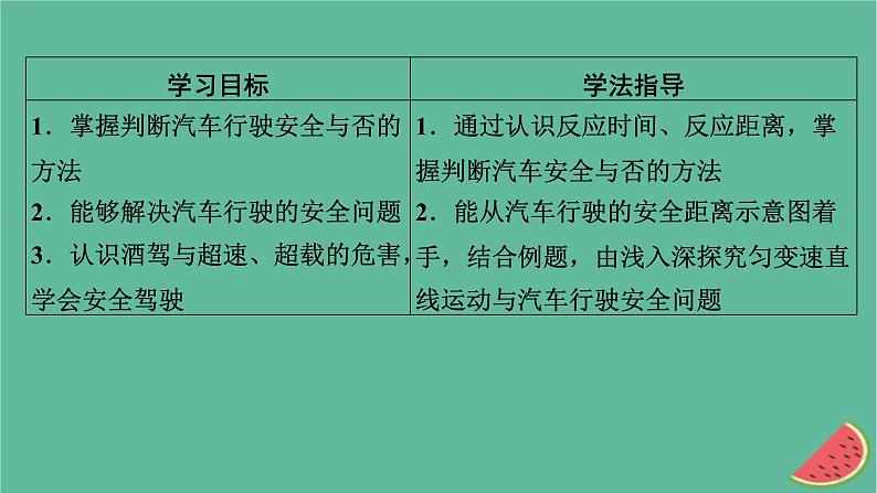 2023年新教材高中物理第2章匀变速直线运动第5节匀变速直线运动与汽车安全行驶课件粤教版必修第一册02