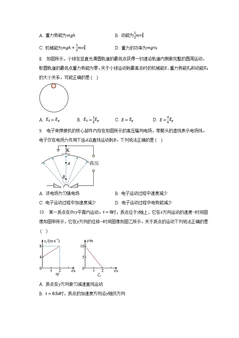 2022_2023学年浙江省台州市高一（下）期末物理试卷（含解析）第3页