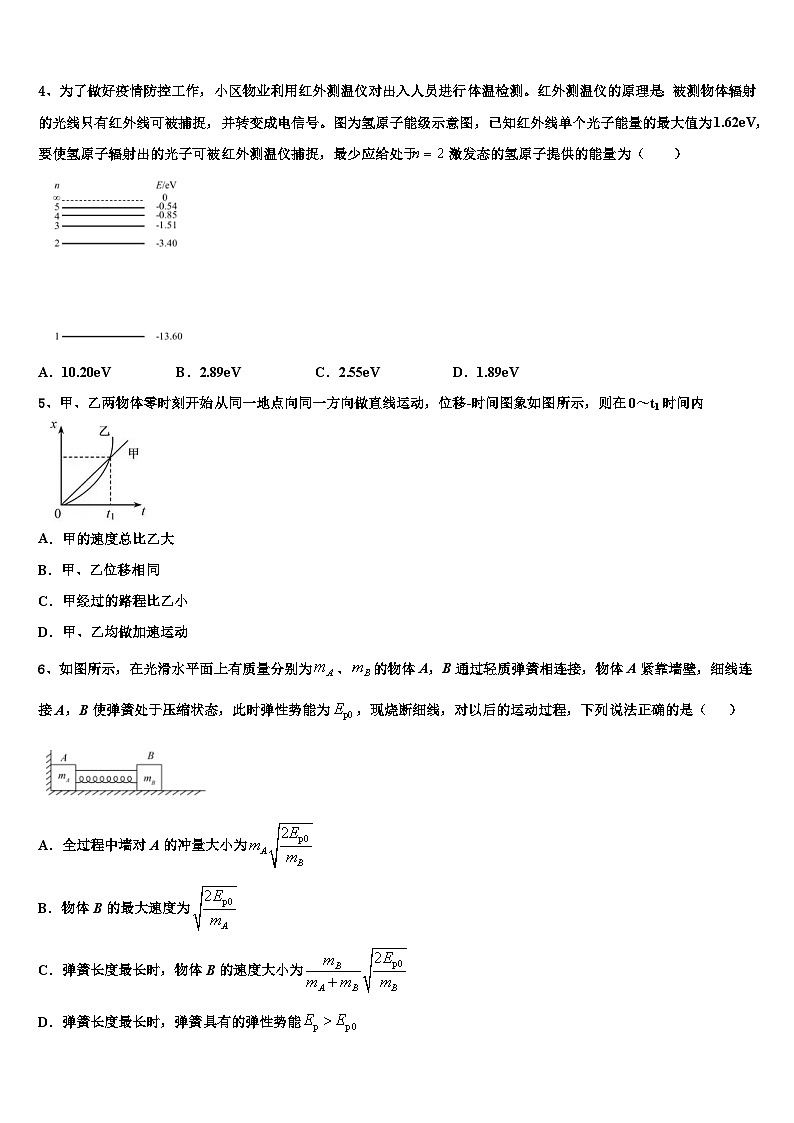 2023届湖北省八校高三第一次质检物理试题试卷第2页