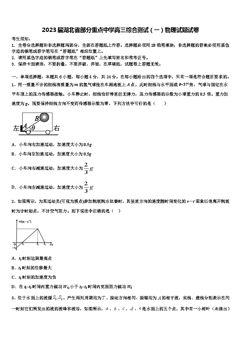 2023届湖北省部分重点中学高三综合测试（一）物理试题试卷01