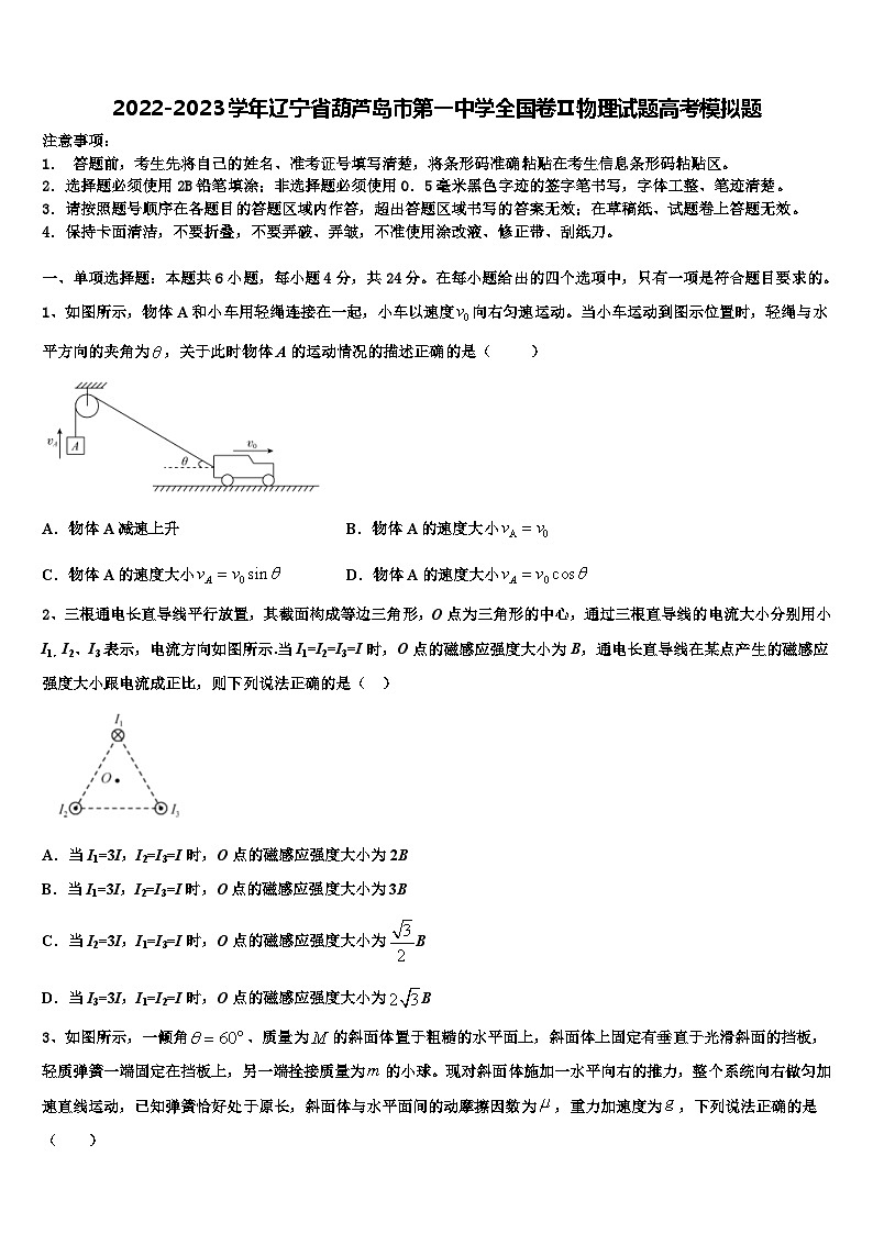 2022-2023学年辽宁省葫芦岛市全国卷Ⅱ物理试题高考模拟题01