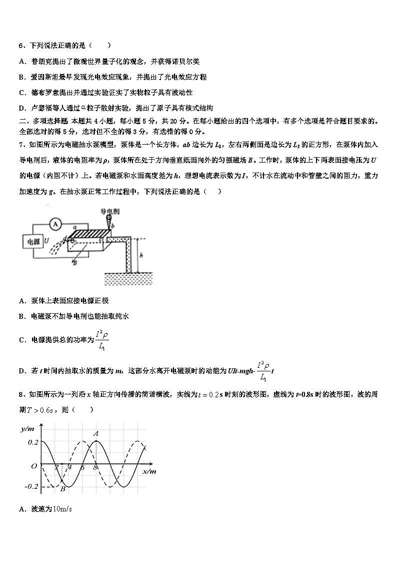2022-2023学年辽宁省沈阳市第三十学高考物理试题原创模拟卷（十）03