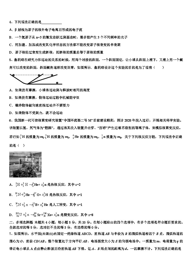 2022-2023学年辽宁省沈阳市二十中学3月高三押题测试卷（2）物理试题（理工农医类）试题第2页