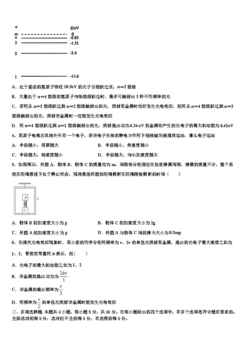 2023届安徽省安庆高三毕业班第一次质检物理试题02