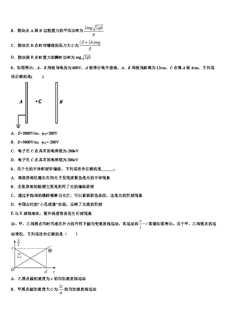 2023届甘肃省天水地区高三临门一脚强化训练模拟考试物理试题试卷第3页