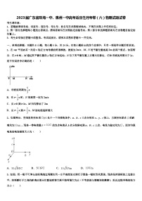 2023届广东省珠海、惠州高考适应性月考卷（六）物理试题试卷