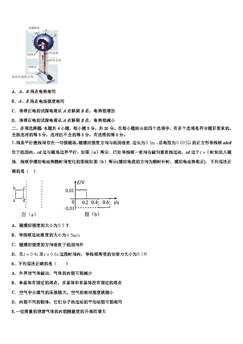 河北省秦皇岛市青龙满族自治县木头凳中学2022-2023学年高三下学期第一次验收考试-物理试题试卷第3页