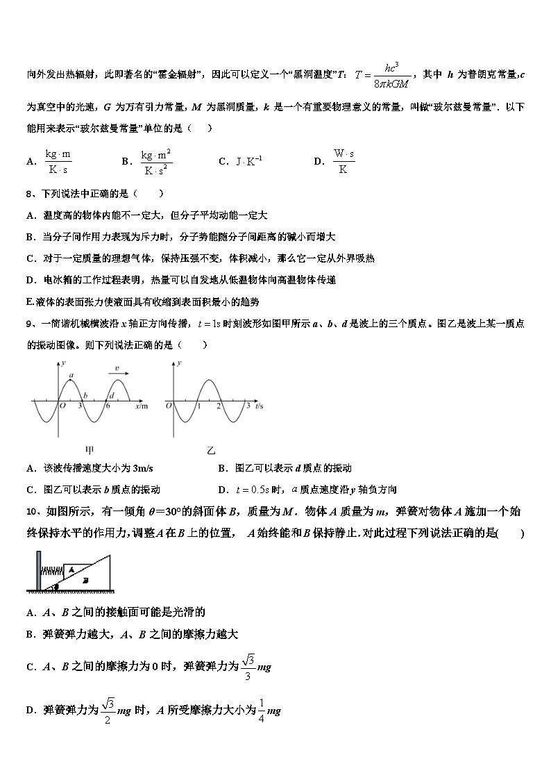 吉林省长春市六中2023届高三下学期学习能力诊断（一模）物理试题第3页