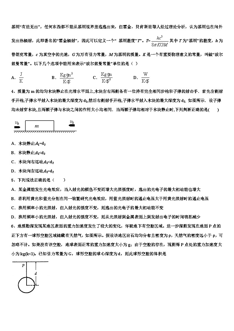 江西省稳派教育2023届高三下学期期初模拟考试物理试题试卷含附加题02