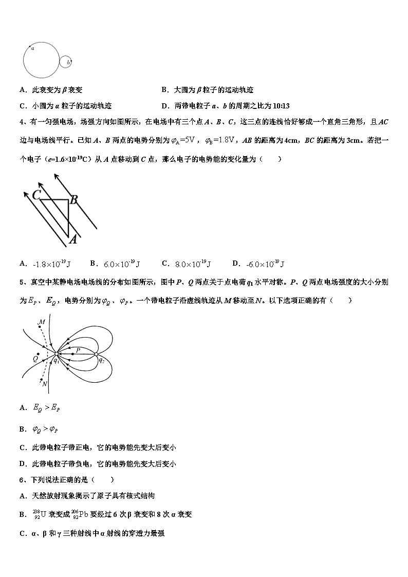 江西省于都县三中2023届高三普通高中下学期半期测试物理试题试卷第2页