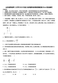 山东省青岛第十六中学2023年高三高考前热身训练物理试题Word版含解析