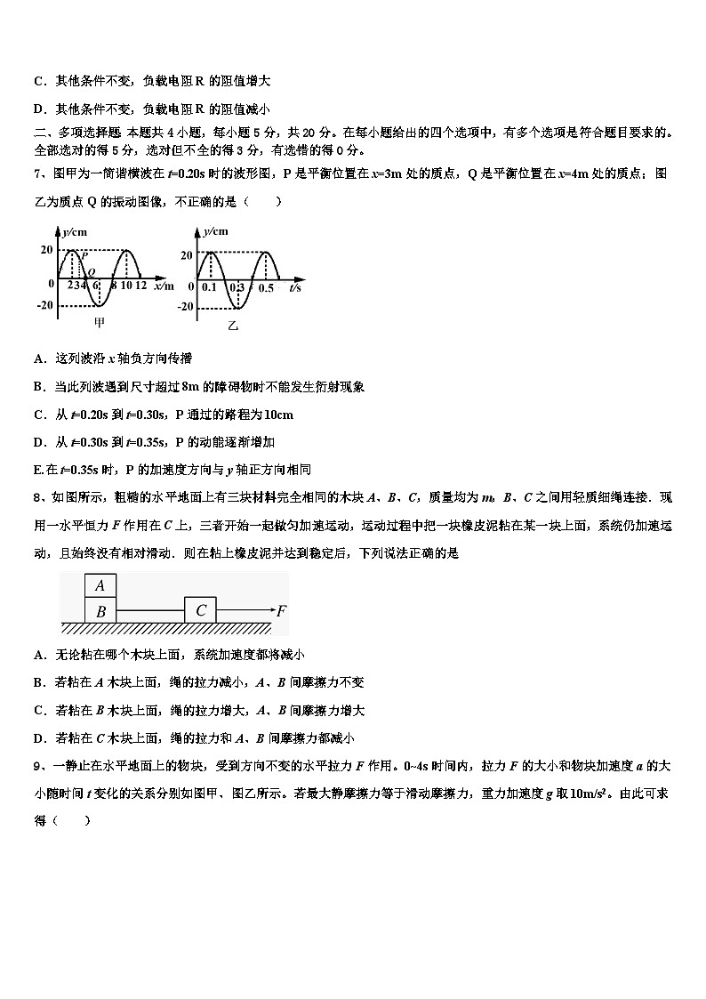 山西省吕梁育星中学2023年高三《天府大联考》物理试题试卷第3页