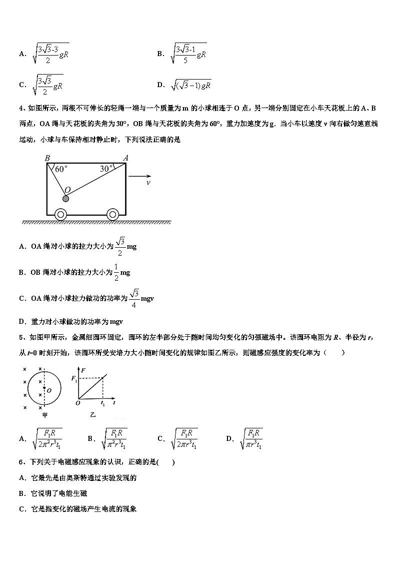山西省吕梁学院附属高级中学2023年招生全国统一考试内参模拟测卷（全国3卷）物理试题第2页