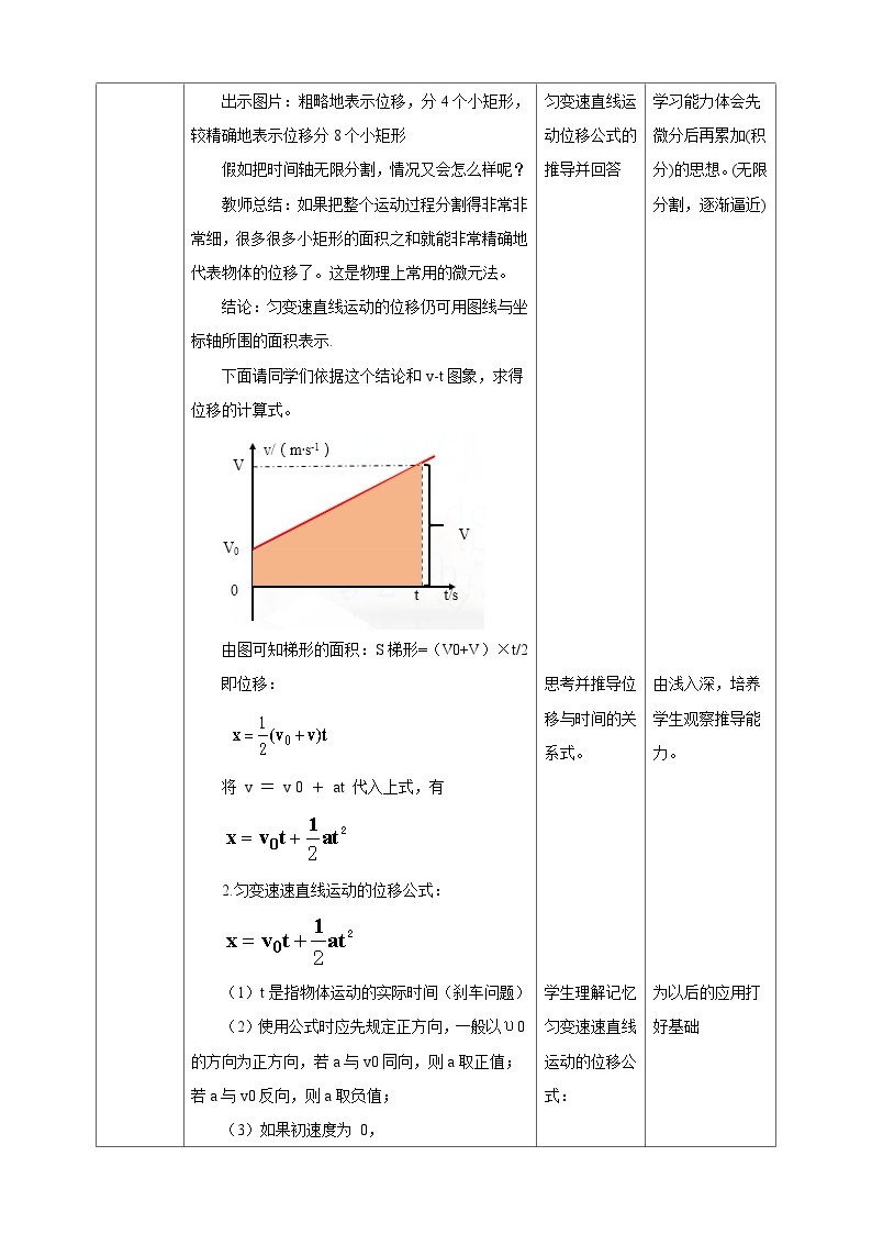 人教版高中物理必修一【2.3匀变速直线运动的位移与时间的关系】教案03