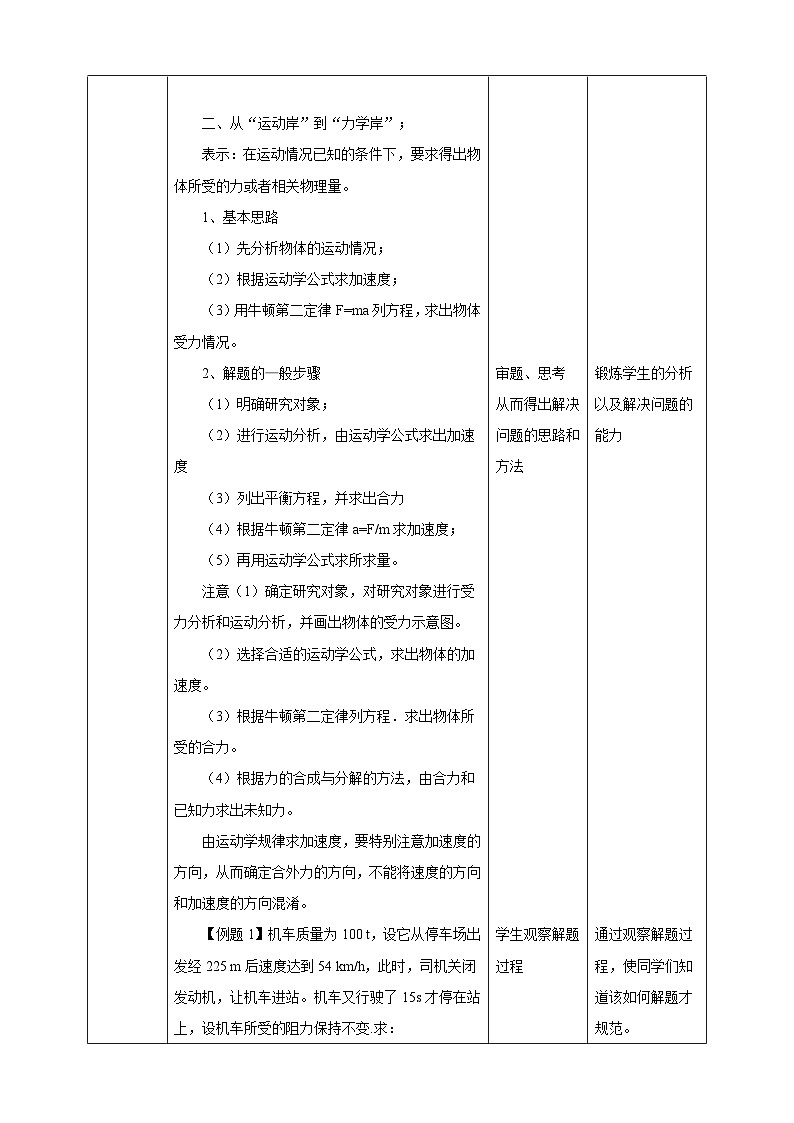 人教版高中物理必修一【4.5牛顿运动定律的应用】教案03