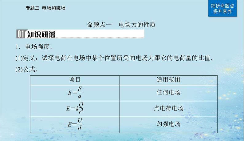 2023高考物理二轮专题复习与测试第一部分专题三第10讲电场带电粒子在电场中的运动课件第7页