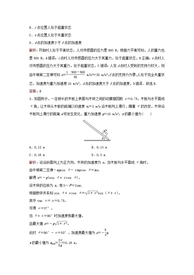 2023高考物理二轮专题复习与测试专题强化练三牛顿定律的应用第2页