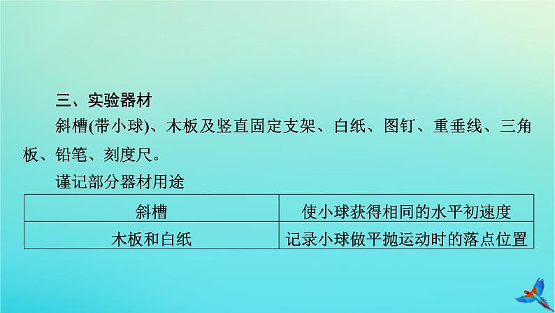 新教材适用2024版高考物理一轮总复习第4章曲线运动万有引力与航天实验5探究平抛运动的特点课件07