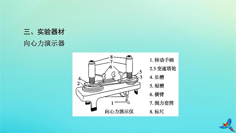 新教材适用2024版高考物理一轮总复习第4章曲线运动万有引力与航天实验6探究向心力大小与半径角速度质量的关系课件06