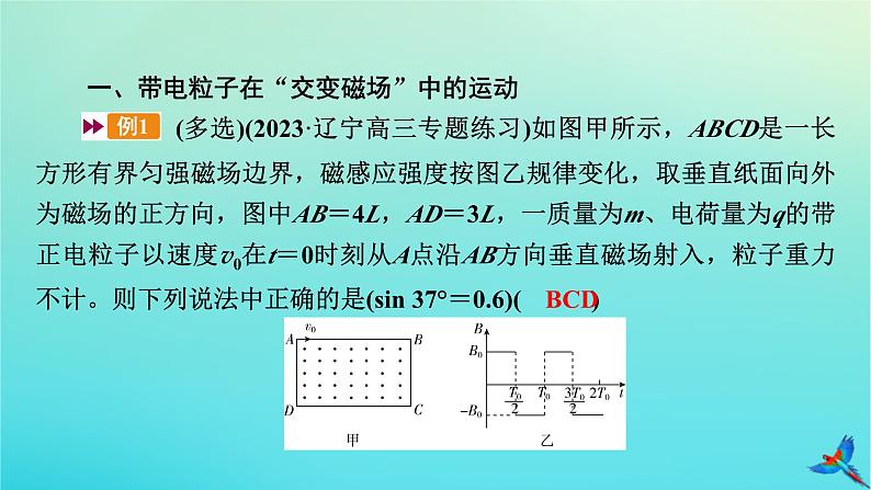 新教材适用2024版高考物理一轮总复习第10章磁场专题强化11带电粒子在交变电磁场中的运动课件第4页