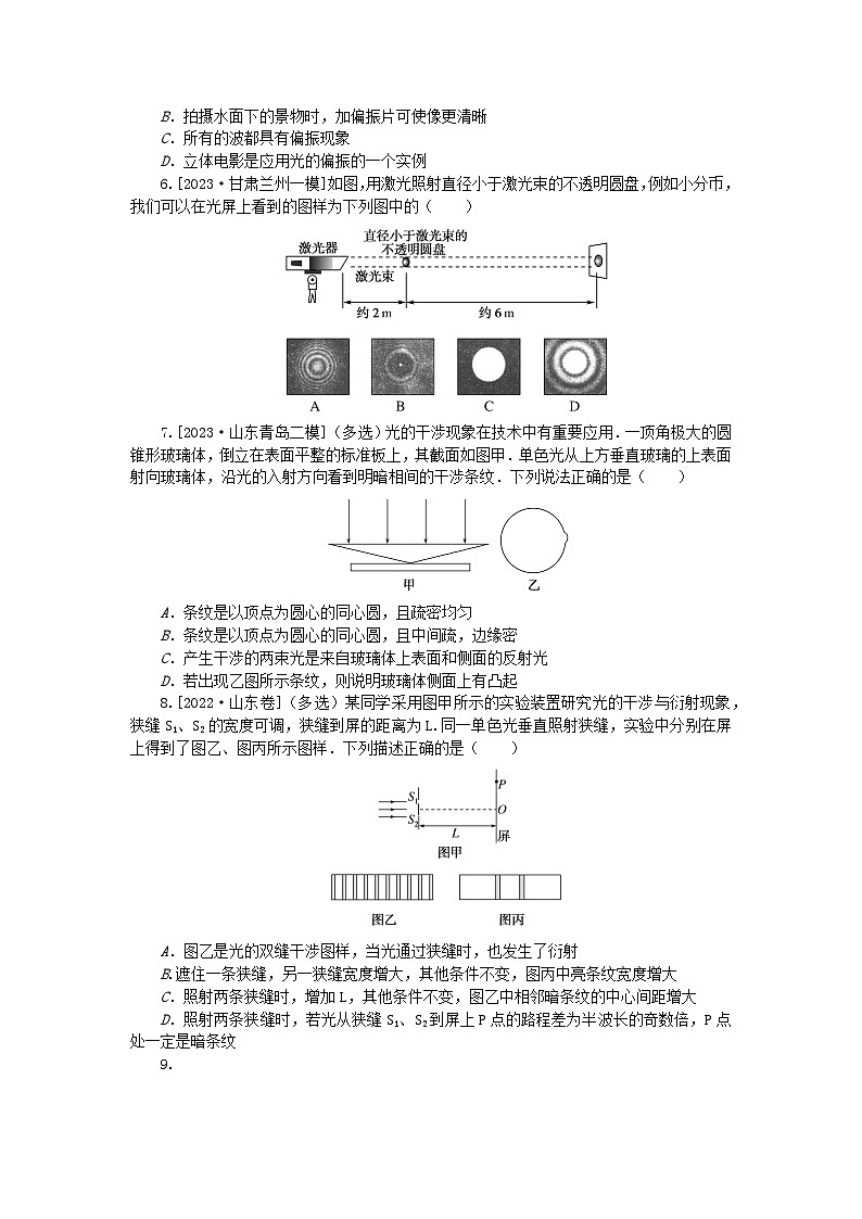 2024版新教材高考物理复习特训卷考点91光的波动性02