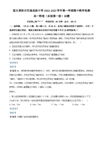 新疆伊犁哈萨克自治州霍尔果斯市苏港中学2022-2023学年高一上学期11月期中教学检测物理试题（解析版）