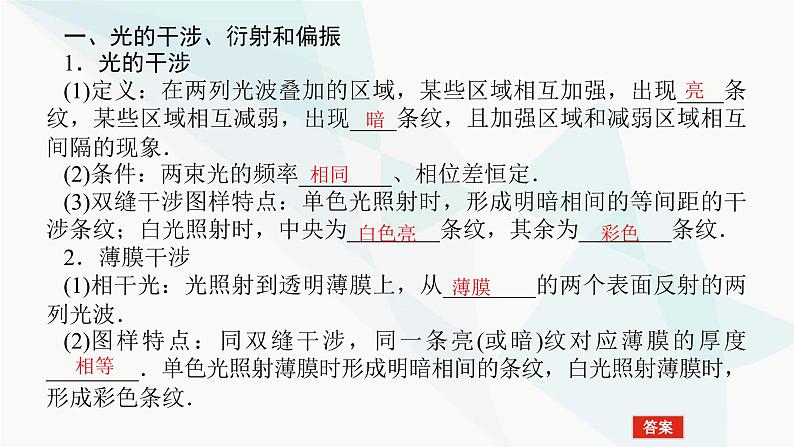 高中物理复习14-4光的干涉与衍射 电磁波 相对论课件第3页