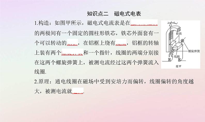 新教材2023高中物理第一章磁场第二节安培力的应用课件粤教版选择性必修第二册05