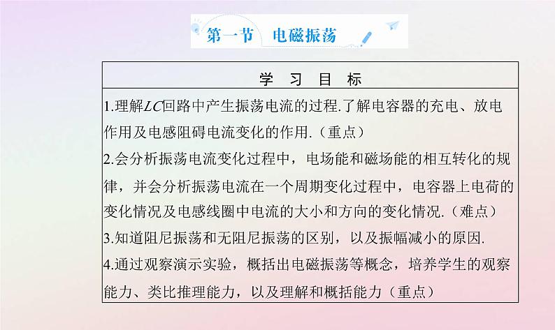 新教材2023高中物理第四章电磁振荡电磁波第一节电磁振荡课件粤教版选择性必修第二册02