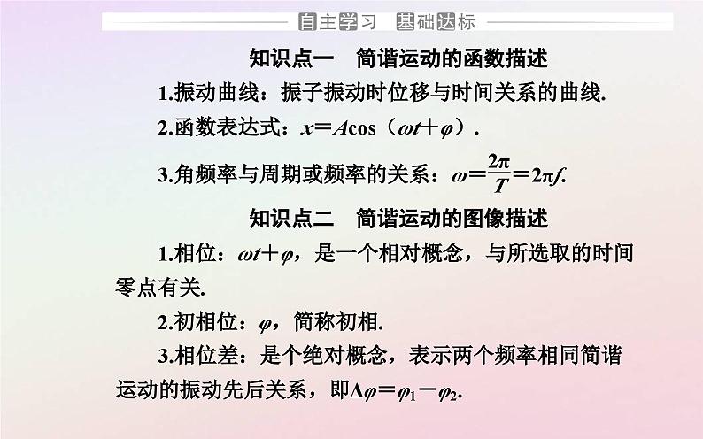 新教材2023高中物理第二章机械振动第二节简谐运动的描述课件粤教版选择性必修第一册03