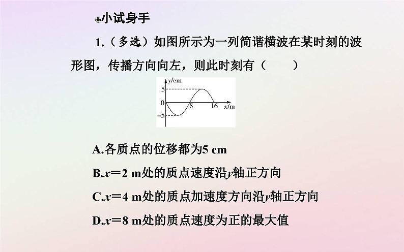 新教材2023高中物理第三章机械波第二节机械波的描述课件粤教版选择性必修第一册08