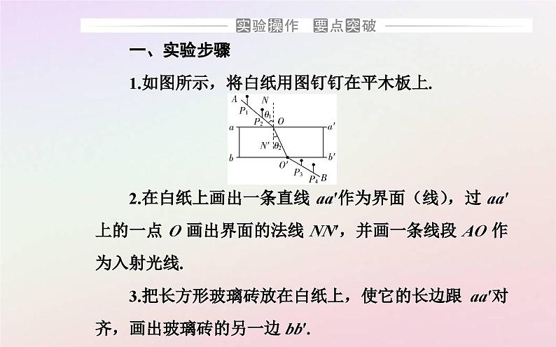 新教材2023高中物理第四章光及其应用第二节测定介质的折射率课件粤教版选择性必修第一册03