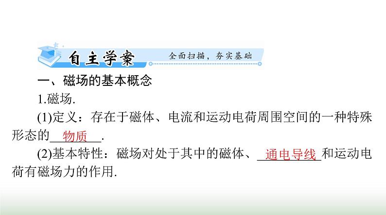 2024年高考物理一轮复习第十章第1节磁场磁场对电流的作用课件第5页