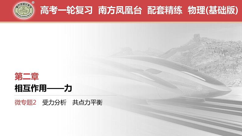 第2章　微专题2　受力分析　共点力平衡-【南方凤凰台】2024高考物理（基础版）一轮复习导学案+江苏（新教材新高考）配套精练课件PPT第1页