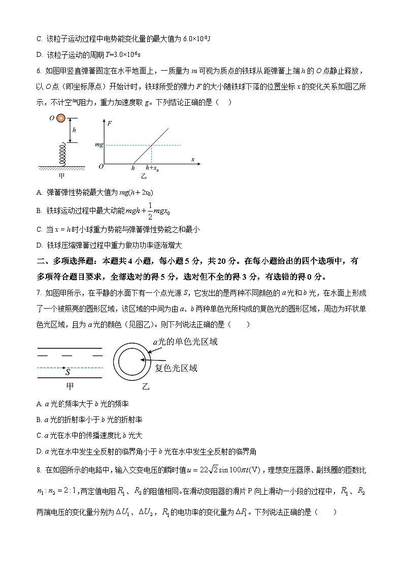 湖南师范大学附属中学2024届高三摸底考试物理试题  Word版无答案第3页