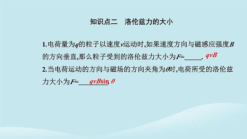 新教材2023高中物理第一章安培力与洛伦兹力1.2磁吃运动电荷的作用力课件新人教版选择性必修第二册第5页