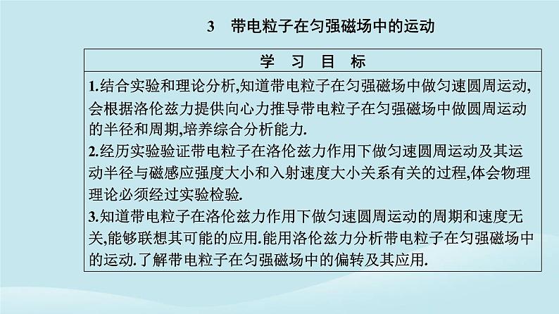 新教材2023高中物理第一章安培力与洛伦兹力1.3带电粒子在匀强磁场中的运动课件新人教版选择性必修第二册第2页