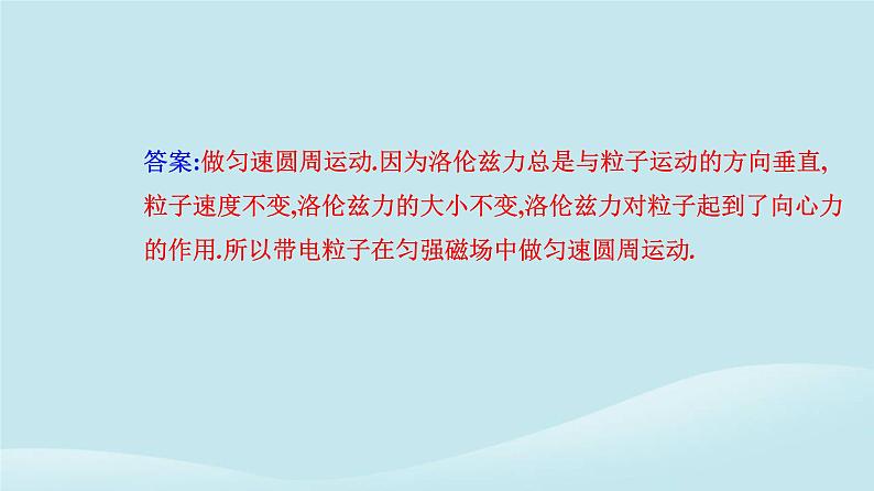 新教材2023高中物理第一章安培力与洛伦兹力1.3带电粒子在匀强磁场中的运动课件新人教版选择性必修第二册第4页