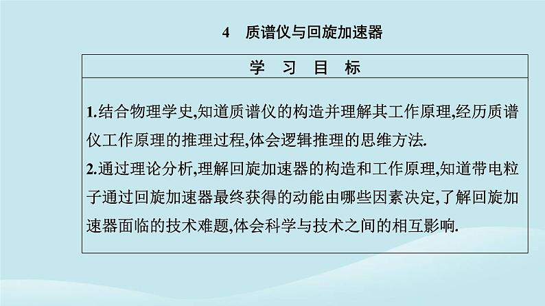 新教材2023高中物理第一章安培力与洛伦兹力1.4质谱仪与回旋加速器课件新人教版选择性必修第二册第2页