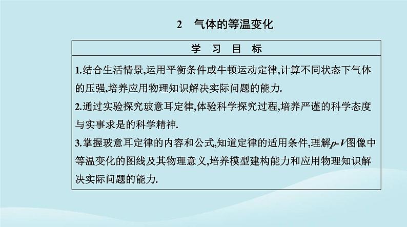 新教材2023高中物理第二章气体固体和液体2.2气体的等温变化课件新人教版选择性必修第三册02