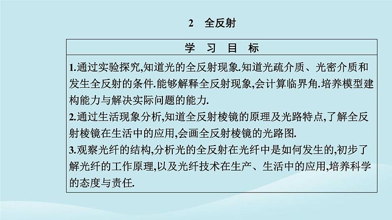 新教材2023高中物理第四章光4.2全反射课件新人教版选择性必修第一册02