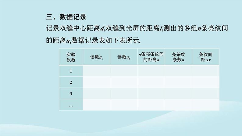 新教材2023高中物理第四章光4.4实验：用双缝干涉测量光的波长课件新人教版选择性必修第一册第7页