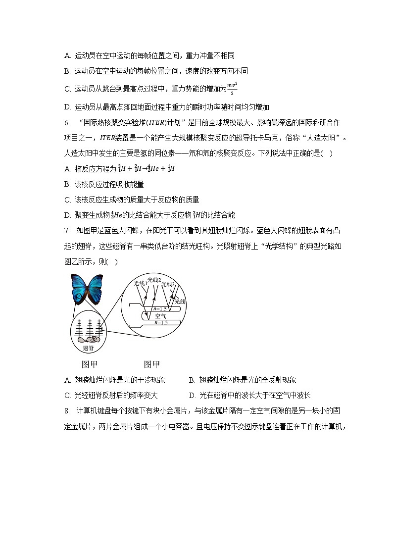 2022-2023学年广东省茂名市电白区电海中学高三（下）开学测试物理试卷（含解析）第3页