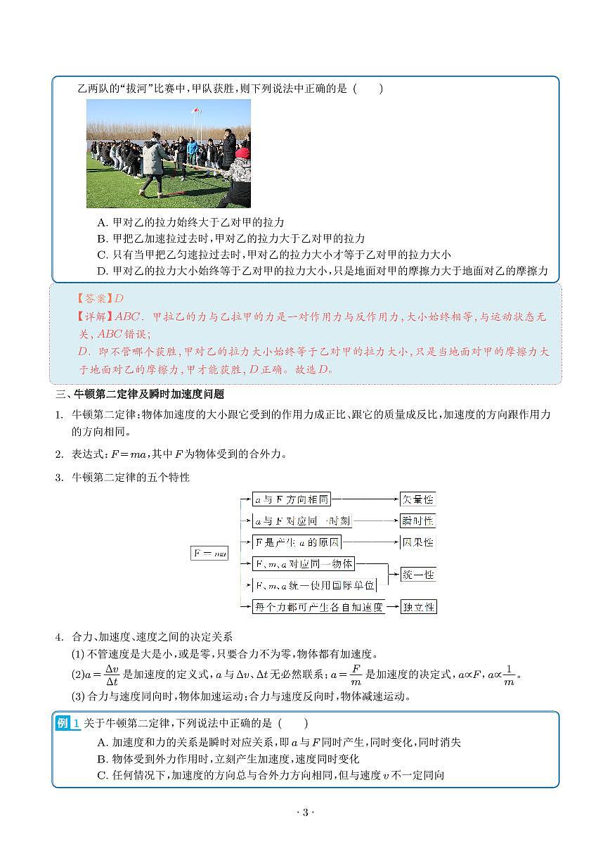 牛顿三大定律——2024年高考物理一轮复习练习（解析版）第3页