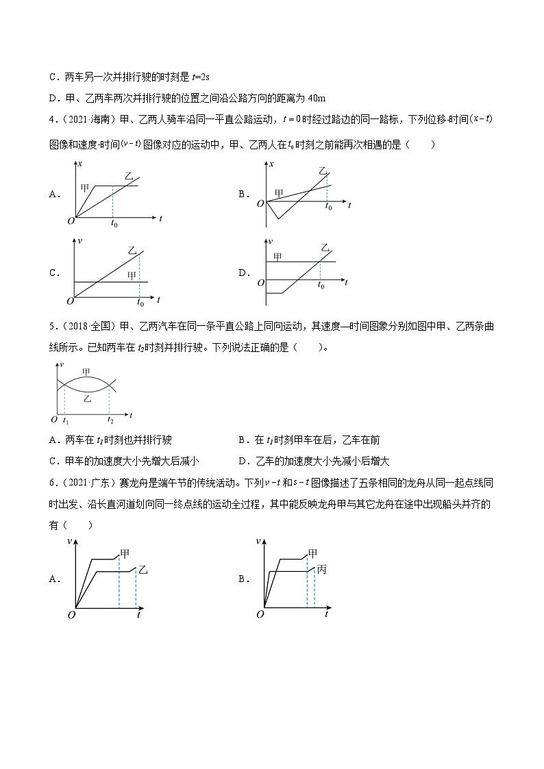 专题03 匀变速直线运动的图像- 十年（2014-2023）高考物理真题分项汇编（2份打包，原卷版+解析版）02