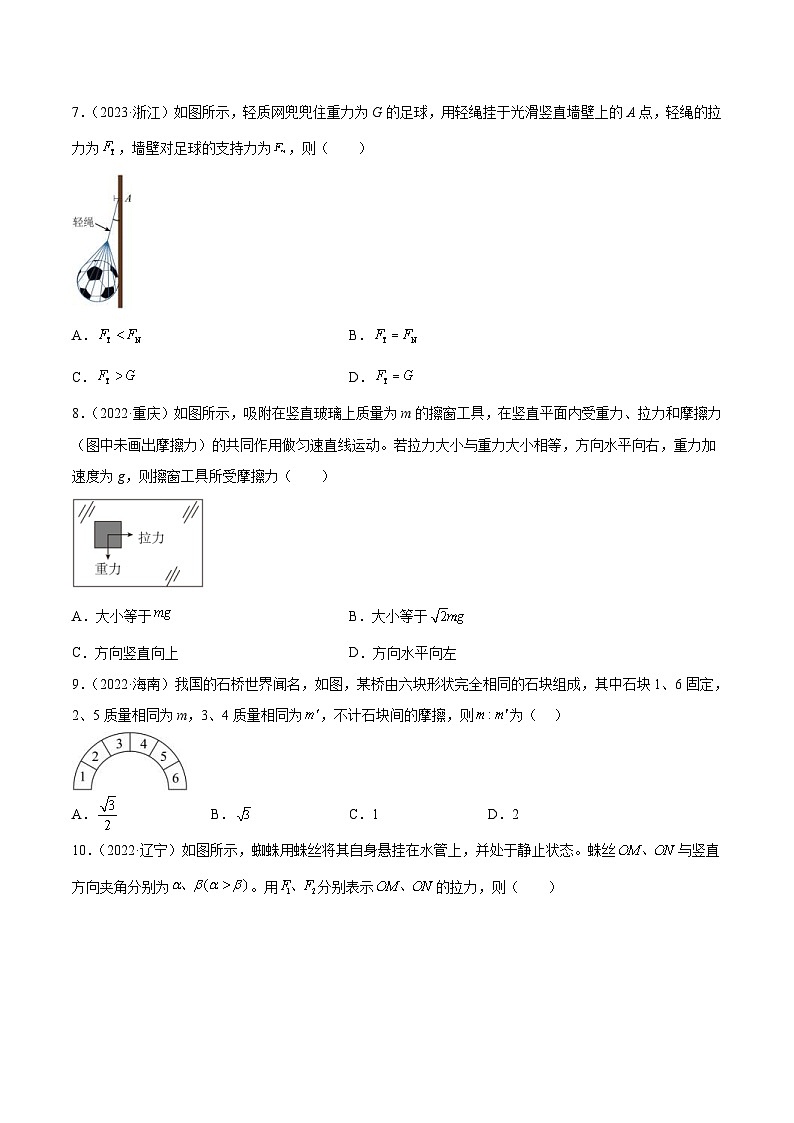 专题05 受力分析和共点力的平衡（一）- 十年（2014-2023）高考物理真题分项汇编（2份打包，原卷版+解析版）03